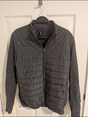 Mark Law Quilted Hybrid Jacket - Charcoal